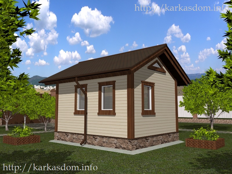Проект КД-7. Проект каркасной бани 4х5 20м² для строительства своими руками 2015 слив курса