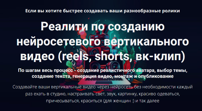 Д. Зверев Реалити по созданию нейросетевого вертикального видео: reels, shorts, вк-клип 2025 слив курса