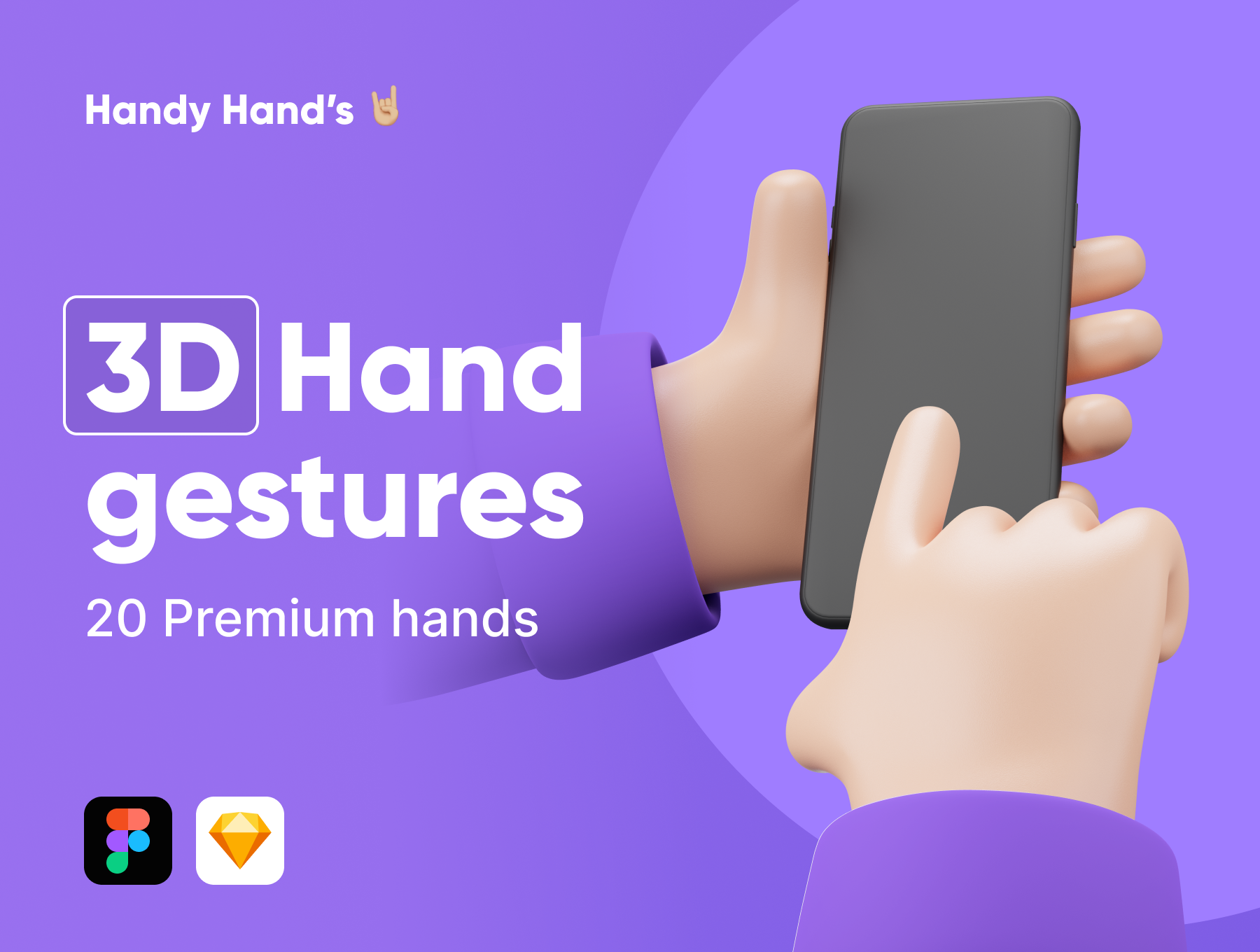 UI8 Handy hands! Easily customizable 3D hands for your Websites, Applications, Presentations слив курса