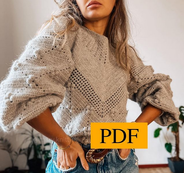 Мария Семёнова mary.knitting Джемпер объемный 2022 слив курса