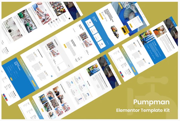 Themeforest Pumpman - Plumbing Service Elementor Template Kit слив курса