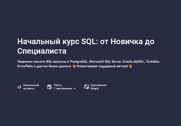 Влад Бурмистров Stepik Начальный курс SQL: от новичка до специалиста 2025 скачать слив