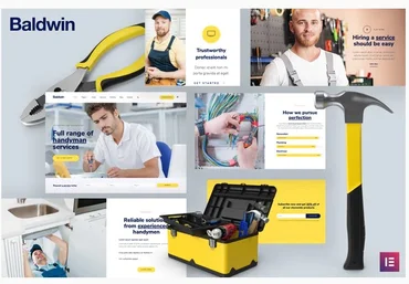 Themeforest Baldwin - Handyman & Repair Services Elementor Template Kit скачать слив