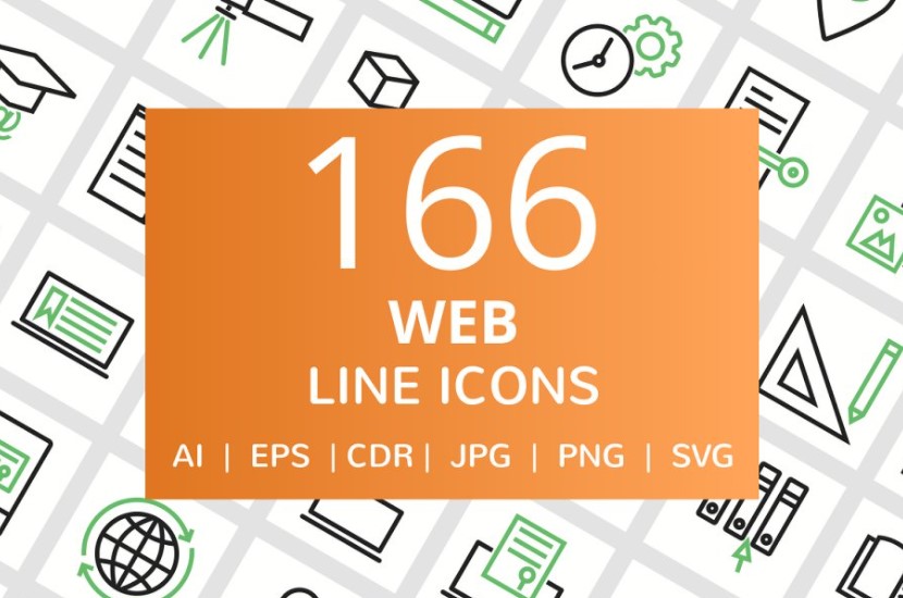 Creativemarket 166 Web Line Icons слив курса