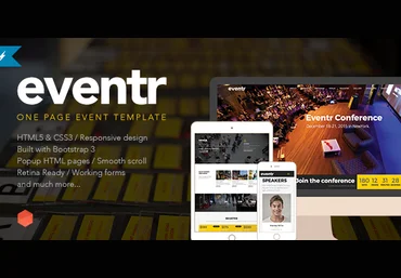 Eventr - одностраничный отзывчивый HTML-шаблон скачать слив