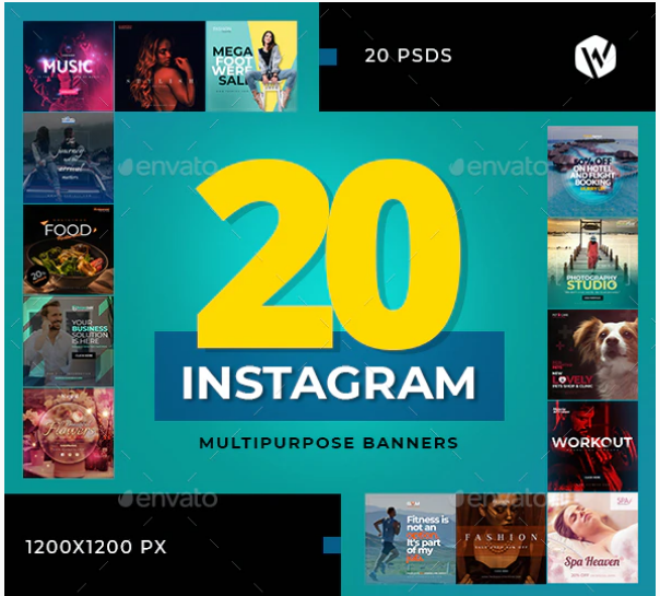Graphicriver 20 Instagram Banners 2020 слив курса