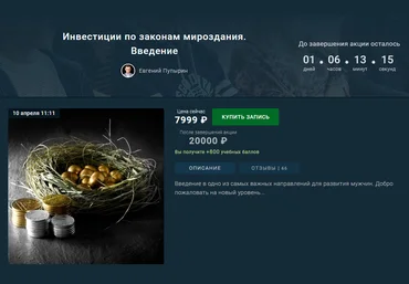 Евгений Пупырин Инвестиции по законам мироздания. Введение 2021 слив