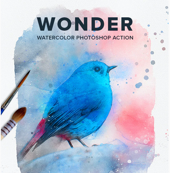 Graphicriver Wonder Watercolor Photoshop Action 2020 слив курса