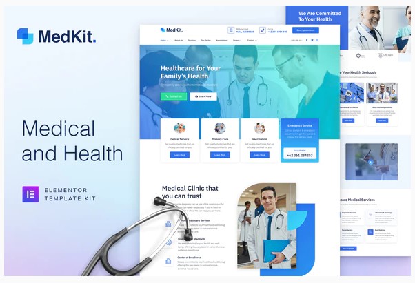 Themeforest MedKit - Health & Medical Elementor Template Kit слив курса