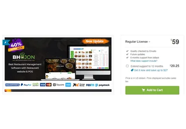 CodeCanyon Bhojon v2.2 NULLED - скрипт для управления рестораном слив