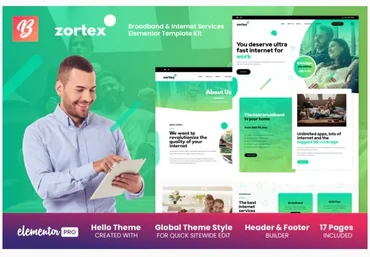 Themeforest Zortex - Broadband & Internet Services Elementor Template Kit скачать слив