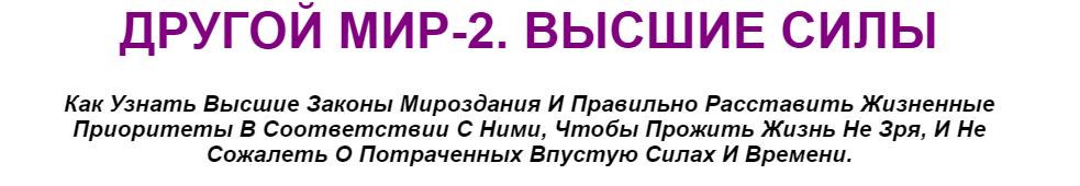Другой мир 2. Высшие силы Константин Шереметьев слив курса