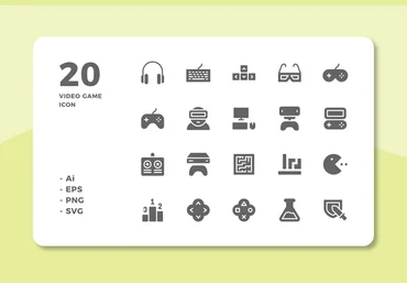 EnvatoElements 20 Video Game Icons Solid 2019 слив