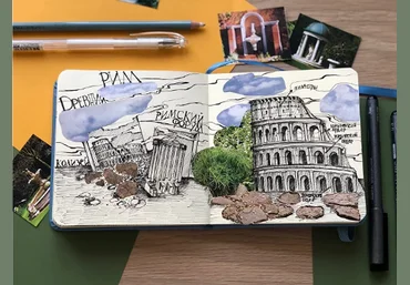 hurlyburlyschool Древний мир. Рим. Блок 4. Первые шаги в историю искусств. Скетчбук 2023 слив