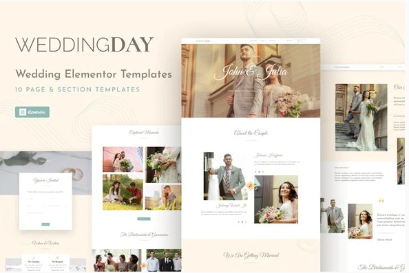 Themeforest WeddingKit - Invite & Gallery Event Elementor Template Kit слив курса