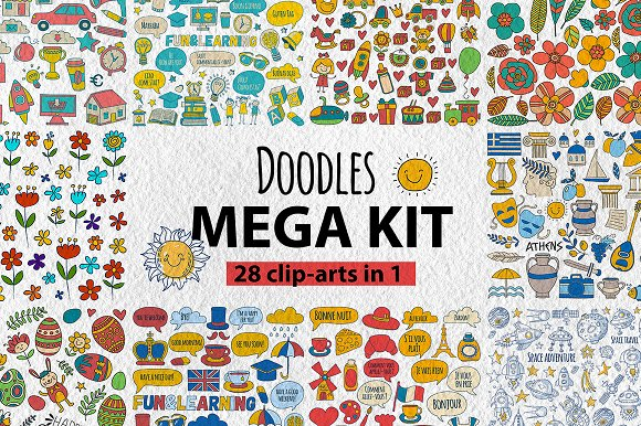 Сreativemarket Doodle Mega Kit слив курса
