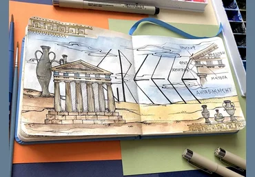 hurlyburlyschool Древний мир. Греция. Блок 3. Первые шаги в историю искусств. Скетчбук 2023 слив