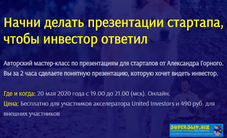United Investors Александр Горный - Презентация для инвестора за 2 часа 2020 слив курса