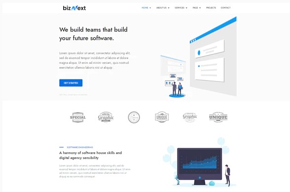Themeforest bizNext - Corporate Business Template Kit слив курса