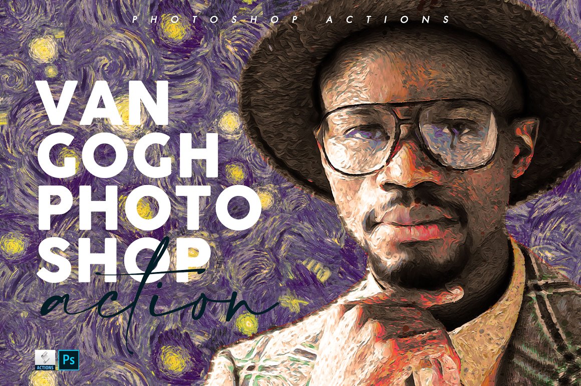 Creativemarket Van Gogh Painting Photoshop Action 2020 слив курса
