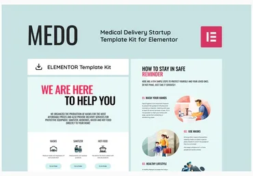 Themeforest MEDO - Medical Delivery Startup Elementor Template Kit слив