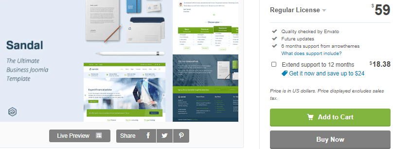 Themeforest Sandal v2.4.2 - шаблон Joomla для бизнеса 2020 слив курса
