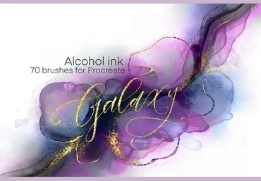 Creativemarket SALE Galaxy Alcohol Ink Brushset 2021 скачать слив