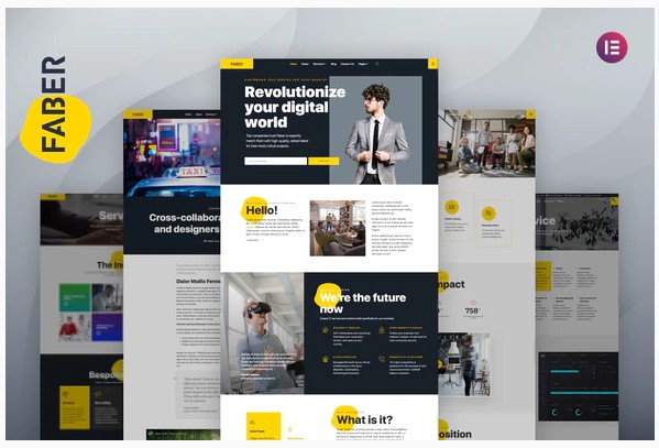Themeforest Faber - Tech Company Elementor Template Kit слив курса