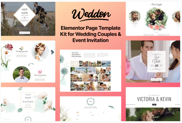 Themeforest Weddon - Wedding Event Invitation Elementor Template Kit слив курса