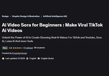 Эннахат Аюб Udemy Ai Video Sora для начинающих: Создавайте вирусные видеоролики TikTok Ai 2025 скачать слив
