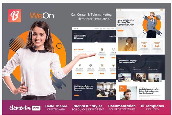 Themeforest WeOn - Call Center & Telemarketing Elementor Template Kit слив курса