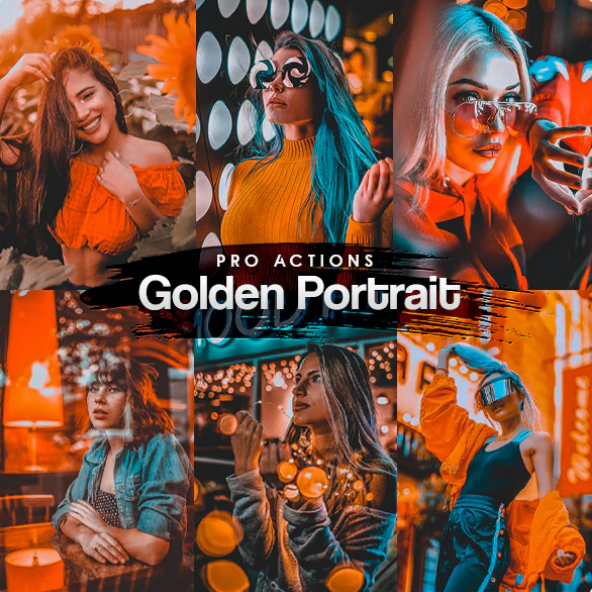 Graphicriver Golden Portrait Photoshop Actions 2020 слив курса