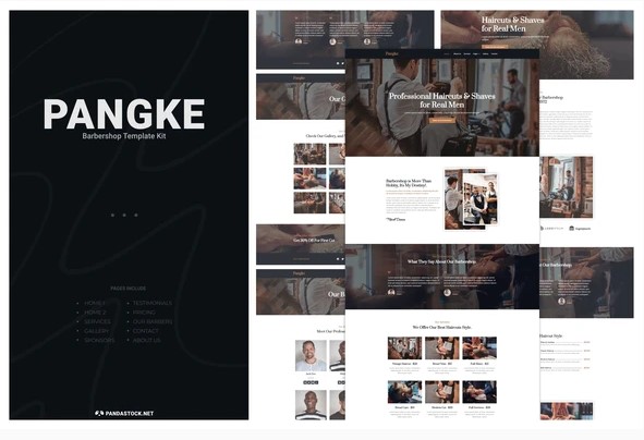 Themeforest Pangke - Barbershop Template Kit слив курса