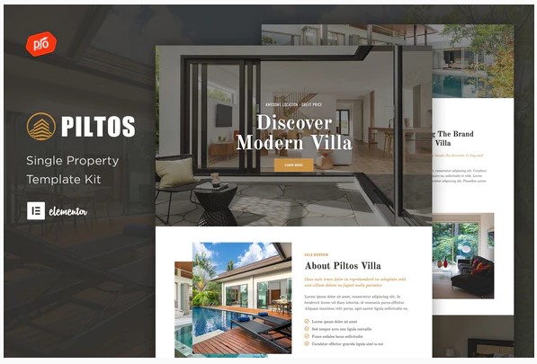 Themeforest Piltos - Single Property Elementor Template Kit слив курса