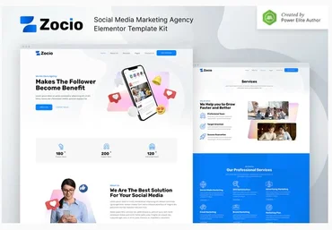 Themeforest Zocio – Social Media Marketing Agency Elementor Template Kit скачать слив