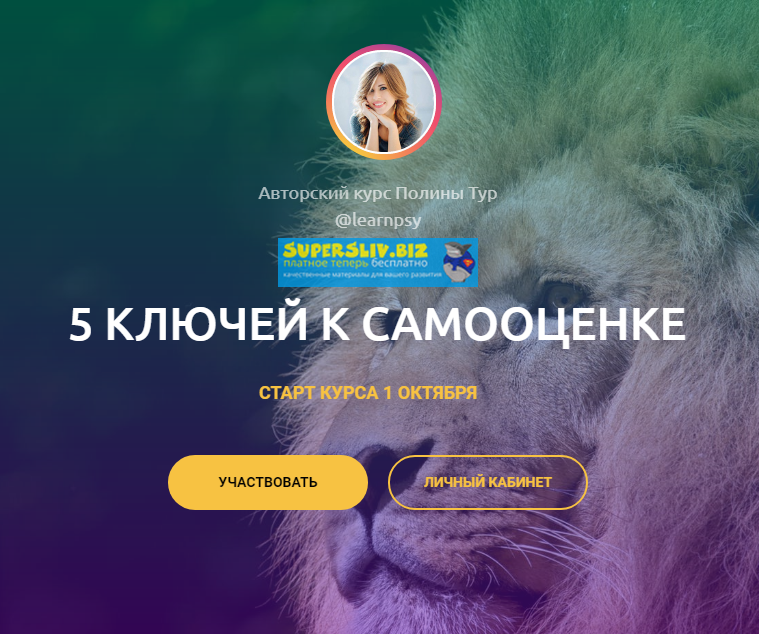 Полина Тур 5 ключей к самооценке 2019 слив курса