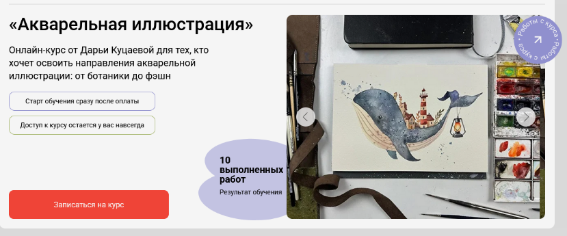 Дарья Куцаева Акварельная иллюстрация 2025 слив курса