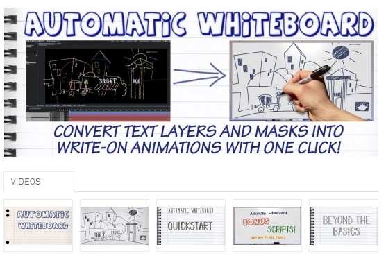 aescripts Automatic Whiteboard - cкрипт для автоматического создания анимации рисования на доске слив курса