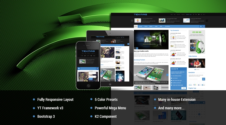 Smartaddons SJ Tekmag v3.9.6 - шаблон новостного портала об электронике Joomla слив курса