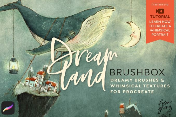 Lisa Glanz Dreamland Brushbox. Текстурные кисти для Procreate 2023 слив курса