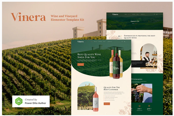 Themeforest Vinera – Wine & Vineyard Elementor Template Kit слив курса