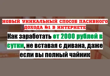 Как заработать от 2000 рублей в сутки, не вставая с дивана слив