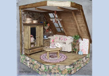 Елена Никитина Elena_House_Mouse Куклы Мастер-класс румбокс «Мансарда» 2023 слив