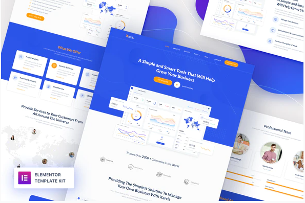 Themeforest Xarris - SaaS & Startup Elementor Template Kit слив курса