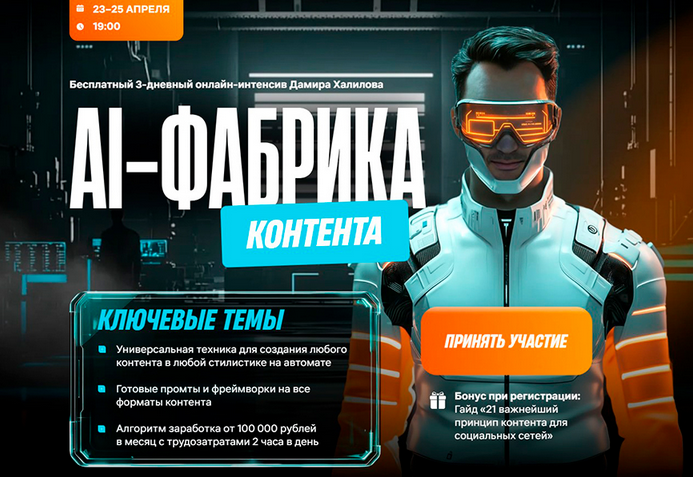 Дамир Халилов AI-фабрика контента. Тариф VIP 2025 слив курса