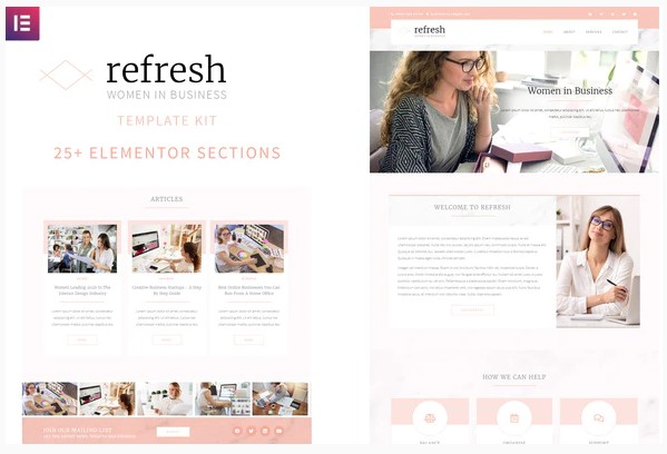 Themeforest Refresh - Women in Business Elementor Template Kit слив курса