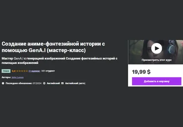 Udemy John Lenon ― Создание аниме-фэнтезийной истории с помощью GenAI 2024 слив