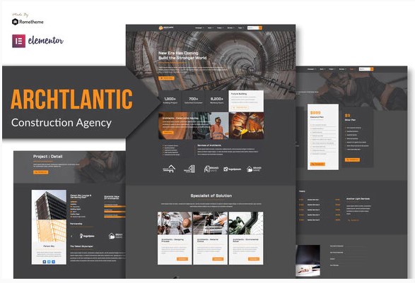 Themeforest Archtlantic - Construction Agency Elementor Template Kit слив курса