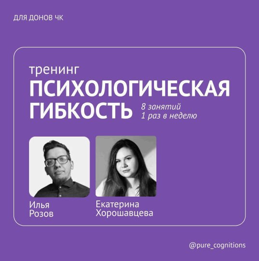 Илья Розов, Екатерина Хорошавцева Тренинг психологической гибкости по протоколу Кевина Полка 2024 слив курса