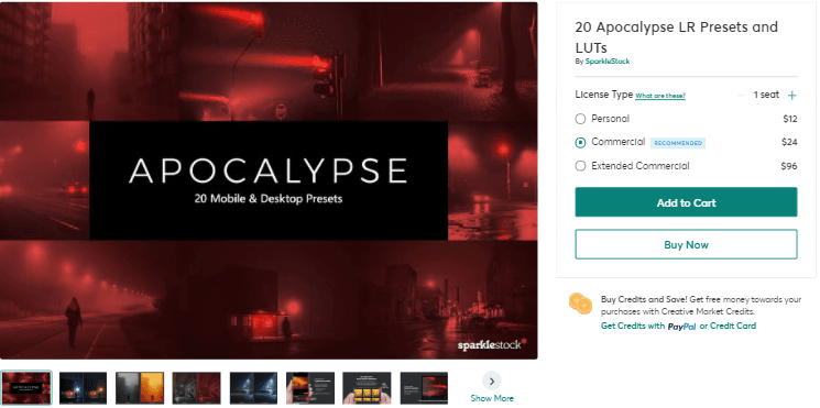 Сreativemarket 20 Apocalypse LR Presets and LUTs 2020 слив курса